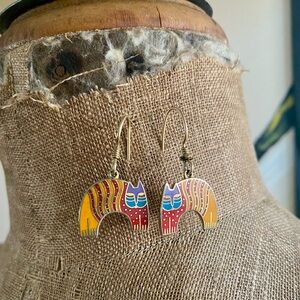 VTG Laurel Burch “Mr Jio’s Cat” earrings